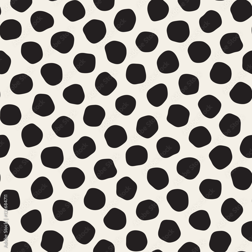 Vector Seamless Black And White Jumble Circles Pattern Vector Seamless Black And White Jumble Circles Pattern
