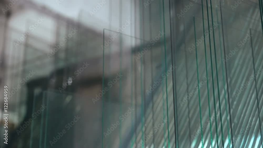 Storage of window glass at the window factory 4K
