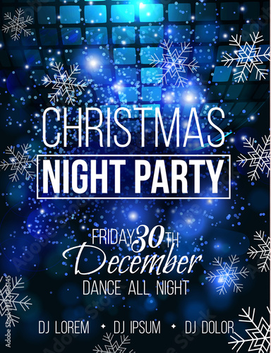 Disco night party vector poster