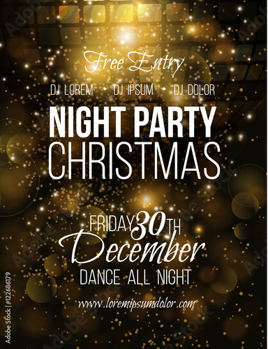 Disco night party vector poster