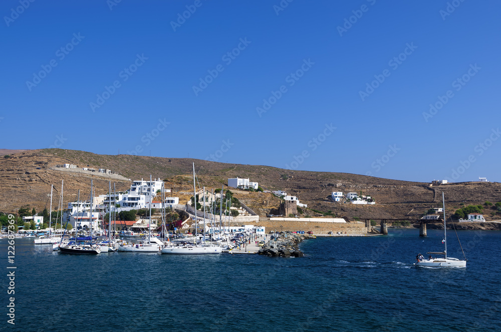 Small harbor in Loutra village, Kythnos island, Cyclades, Greece