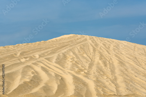 White sand dunes with blue skies  Mui Ne  Vietnam