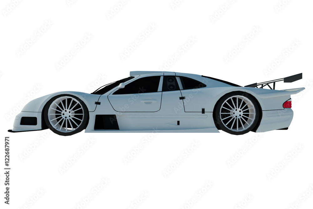 Fototapeta premium Coche deportivo gris 3d aslado