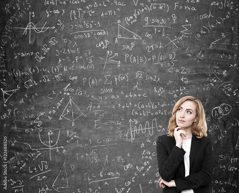 Woman with red hair solving a difficult problem