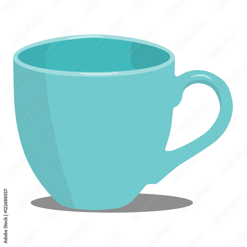 empty blue cup vector illustration