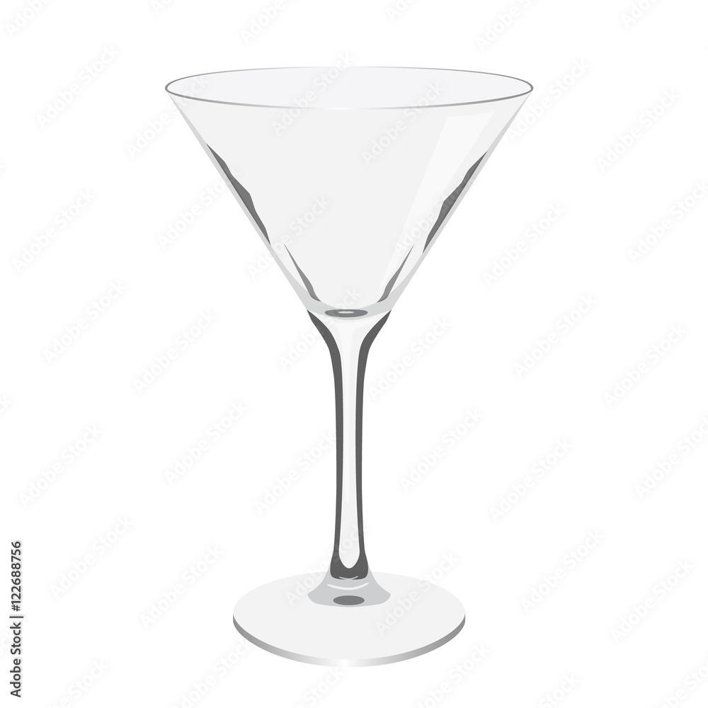 empty transparent martini glass realistic isolated vector illustration empty transparent martini glass realistic isolated vector illustration