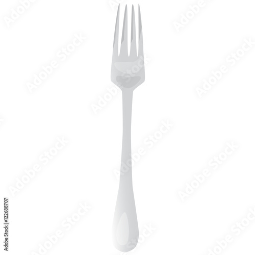 vertical metal fork vector illustration