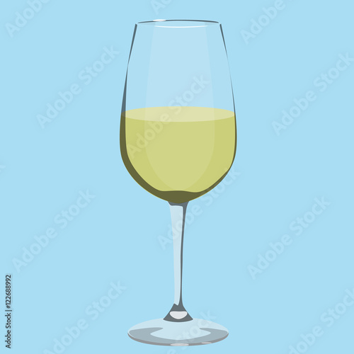 glass with white wine vector illustration