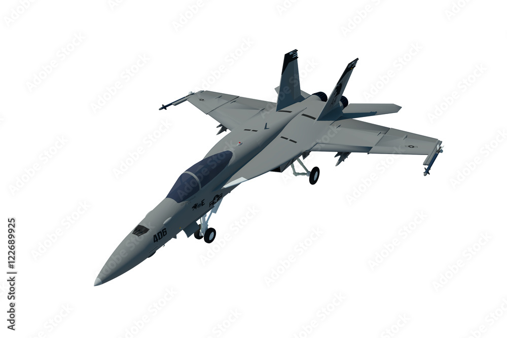 Avión militar 3D aislado Avión militar 3D aislado