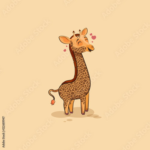 Emoji character cartoon Giraffe in love
