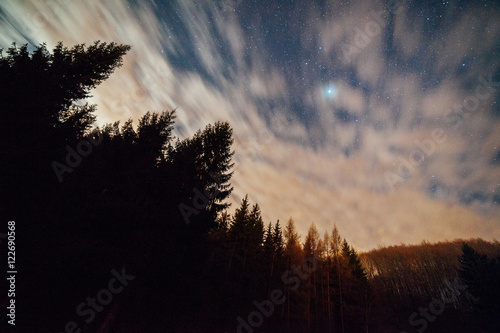  Blur of clouds in night sky photo