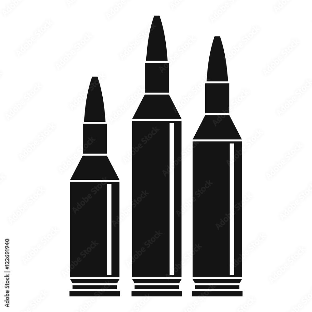 Bullet ammunition icon in simple style isolated on white background vector illustration