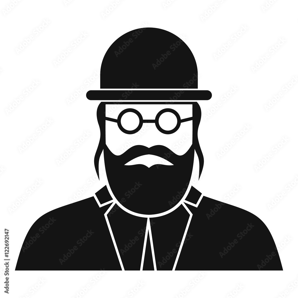 Orthodox jew icon in simple style on a white background vector illustration