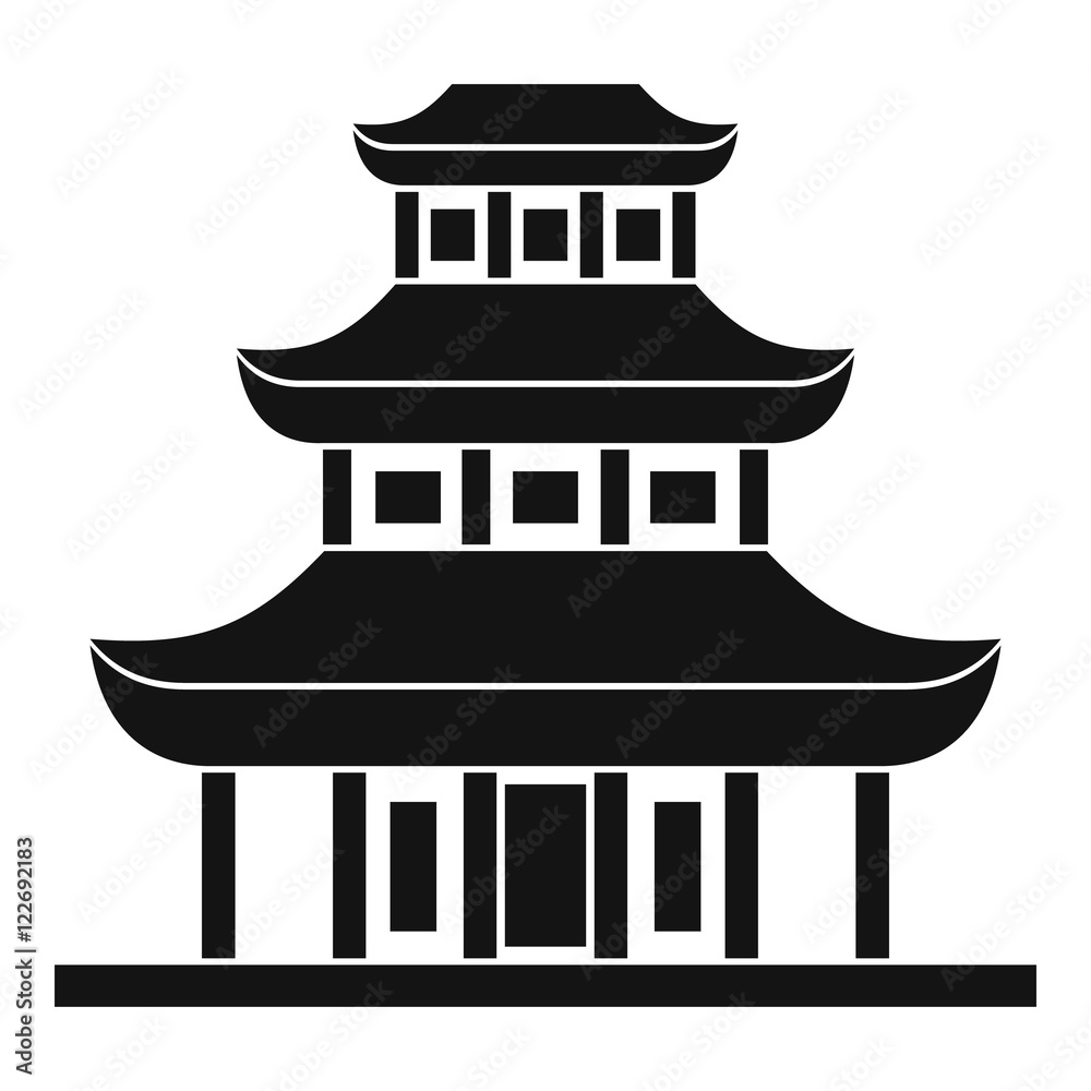 Buddhist temple icon in simple style on a white background vector illustration