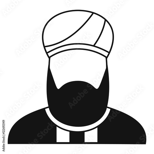 Muslim preacher icon in simple style on a white background vector illustration
