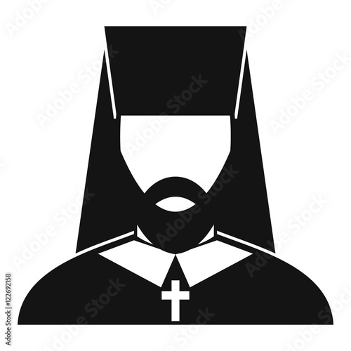 Orthodox priest icon in simple style on a white background vector illustration