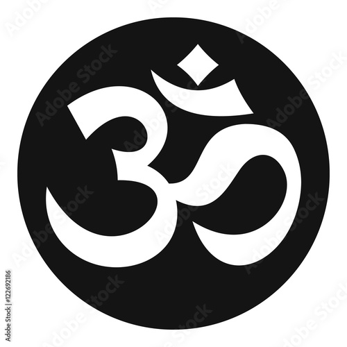 Symbol Aum icon in simple style on a white background vector illustration