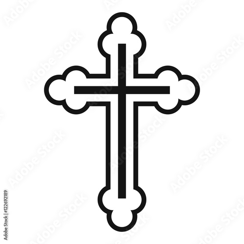 Crucifix icon in simple style on a white background vector illustration