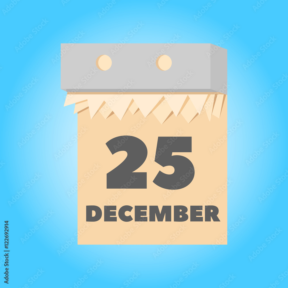Merry christmas 25 december calendar simple color flat icon Merry christmas 25 december calendar simple color flat icon