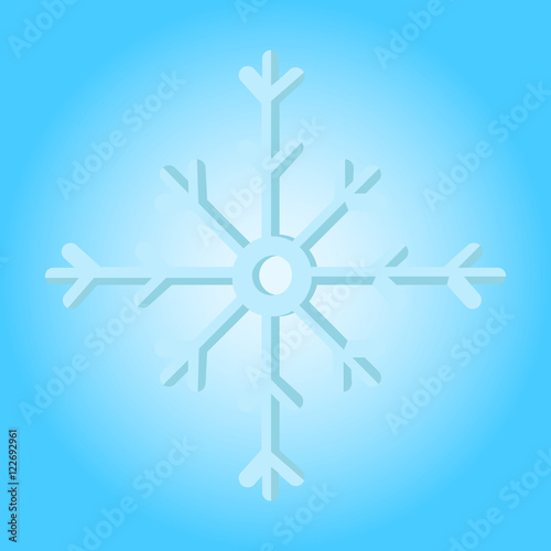 Merry christmas snowflake simple color flat icon