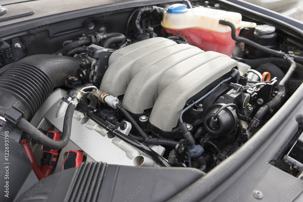 View of automobile, car engine View of automobile, car engine