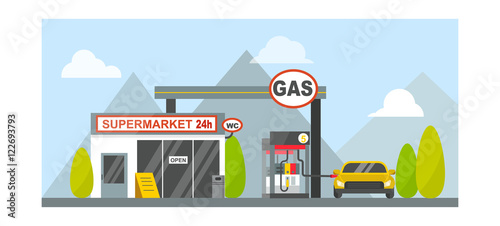 Gas oil station vector