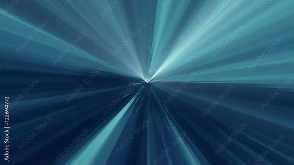 Blue psychedelic abyss emanating from center outward with light flashes. HD 1080.
