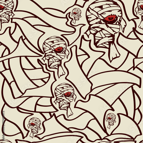 halloween pattern mummy zombie A