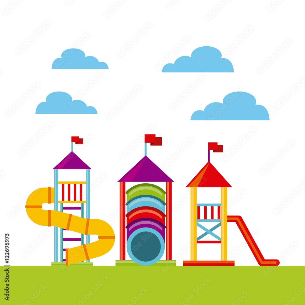 beautiful children playground with kids playing vector illustration design beautiful children playground with kids playing vector illustration design