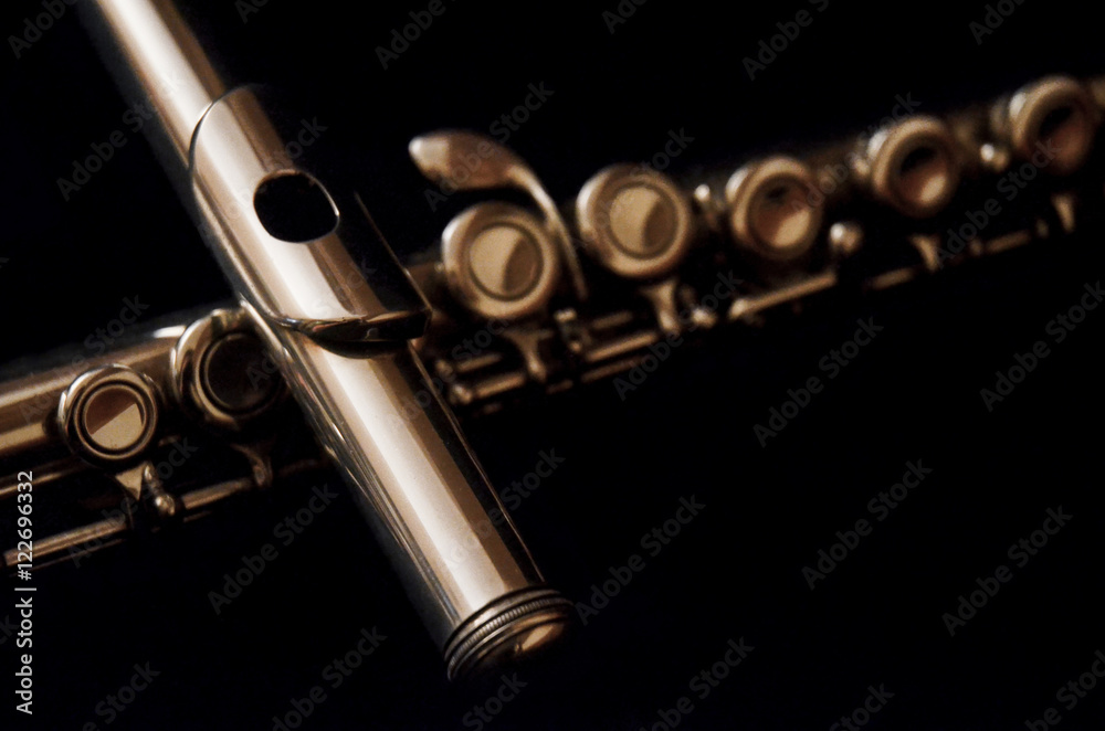 Naklejka premium classical flute with dark background