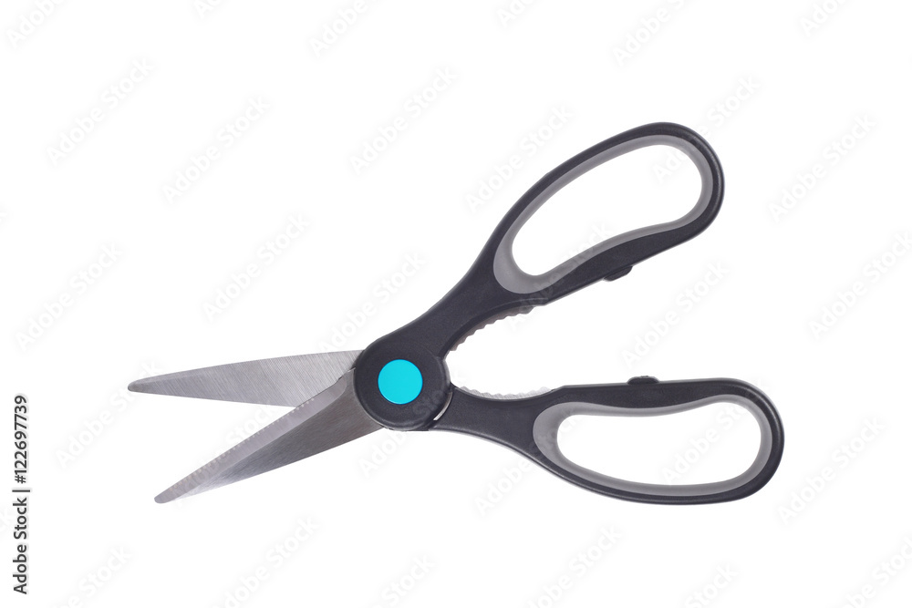one opening scissors isolated on white one opening scissors isolated on white