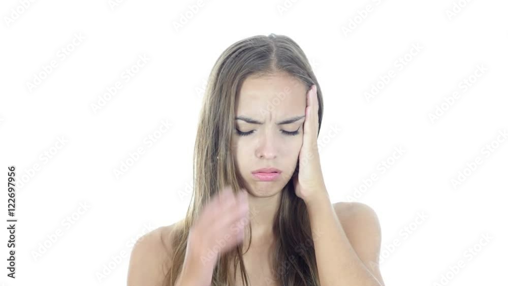 Headache, Frustration, Tension, Depressed Young Woman Headache, Frustration, Tension, Depressed Young Woman