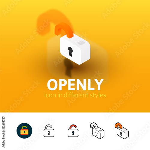 Open lock icon in different style