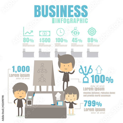 infographic Business Team work, success, communication, profits.