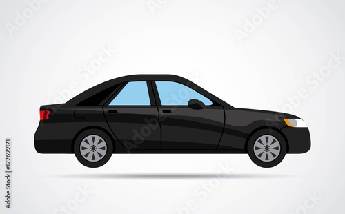 car vehicle black isolated vector illustration design