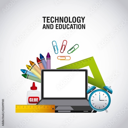 technology and education supplies vector illustration design
