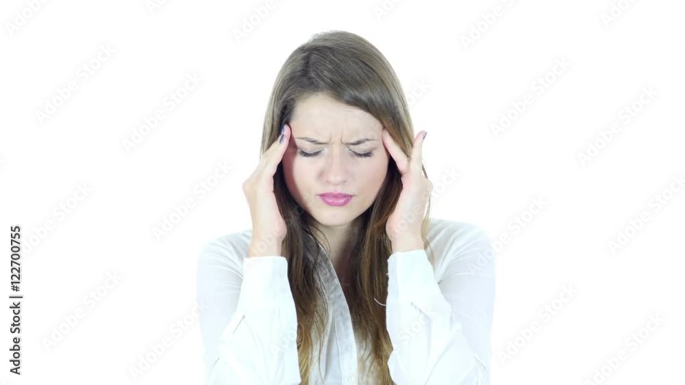Headache, Frustration, Tension, Depressed Young Woman Headache, Frustration, Tension, Depressed Young Woman