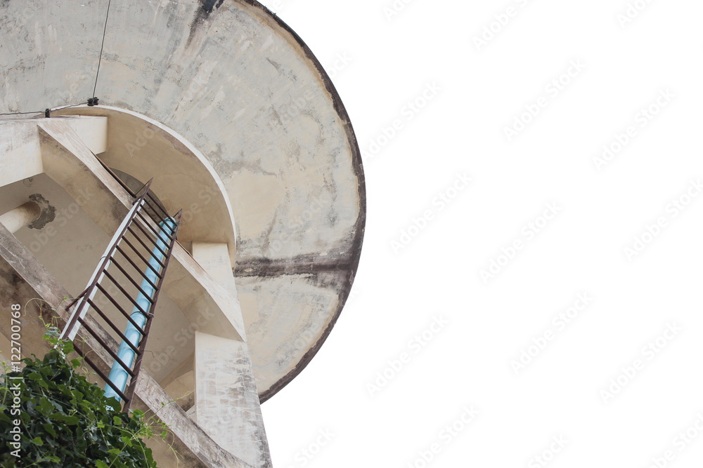 Fototapeta premium Water tank Old , water supply tank for agriculture on white background