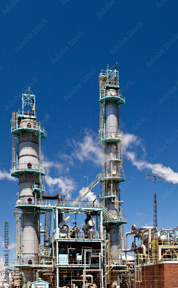 Chemical Refinery Plant Smokestack Tower Pipeline Chemical Refinery Plant Smokestack Tower Pipeline