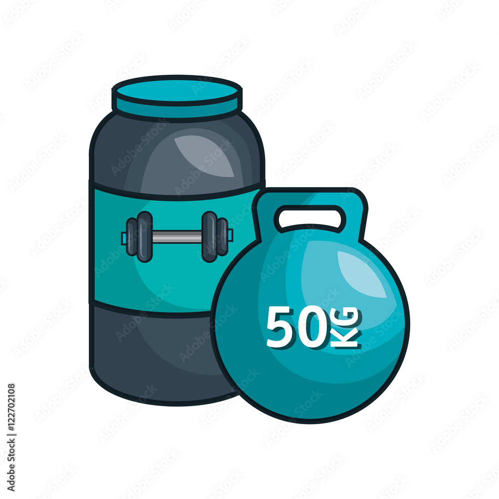 protein supplement bottle with dumbbells icon. vector illustration protein supplement bottle with dumbbells icon. vector illustration