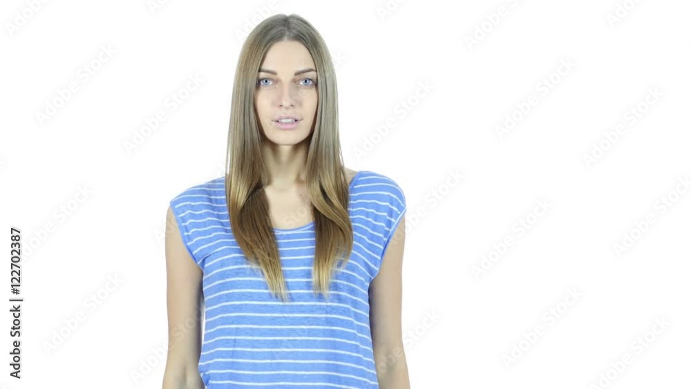 Call me Gesture by Woman, help line, White Background Call me Gesture by Woman, help line, White Background
