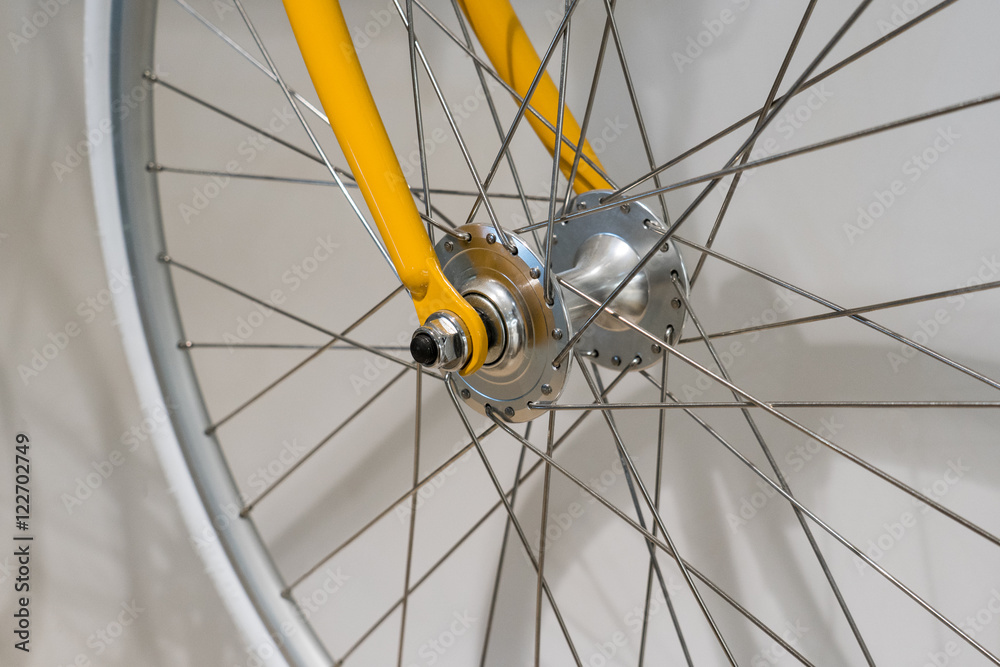 Closed Up of Front Bicycle Wheel