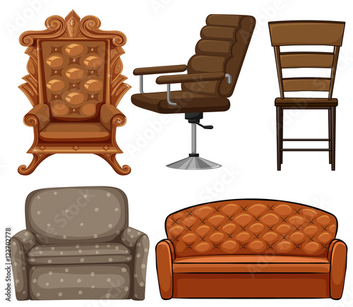 Different design of chairs