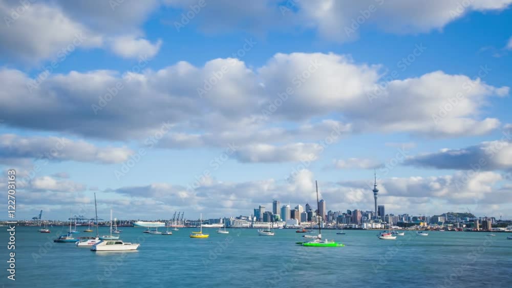 Time Lapse - Beautiful Cloudscape Moving Over Bay Harbor, Auckland, New Zealand Time Lapse - Beautiful Cloudscape Moving Over Bay Harbor, Auckland, New Zealand