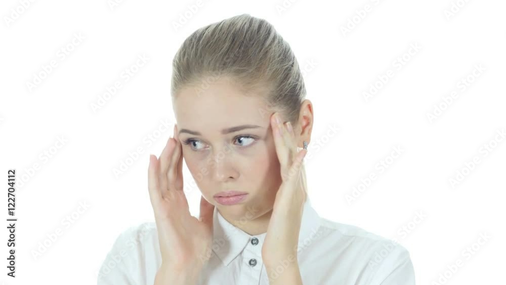 Headache, Frustrated Depressed Business Woman Headache, Frustrated Depressed Business Woman