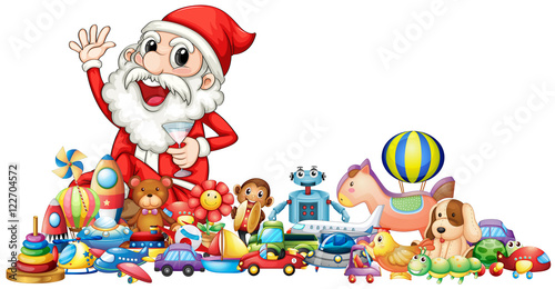 Santa with lots of toys