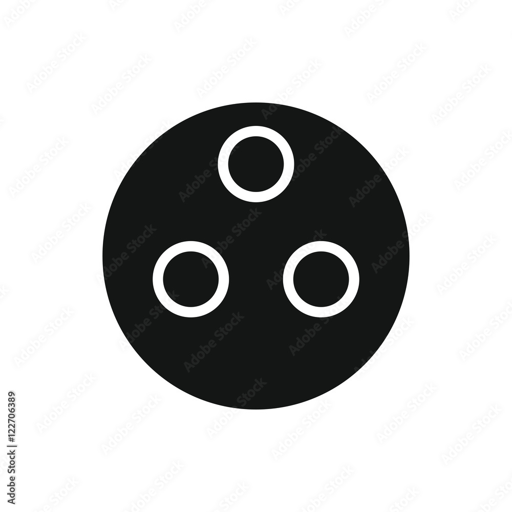 Ball for bowling in silhouette style Ball for bowling in silhouette style