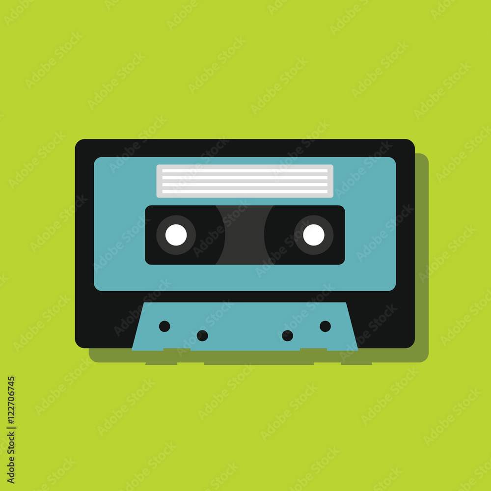 Cassette in flat style with shadow