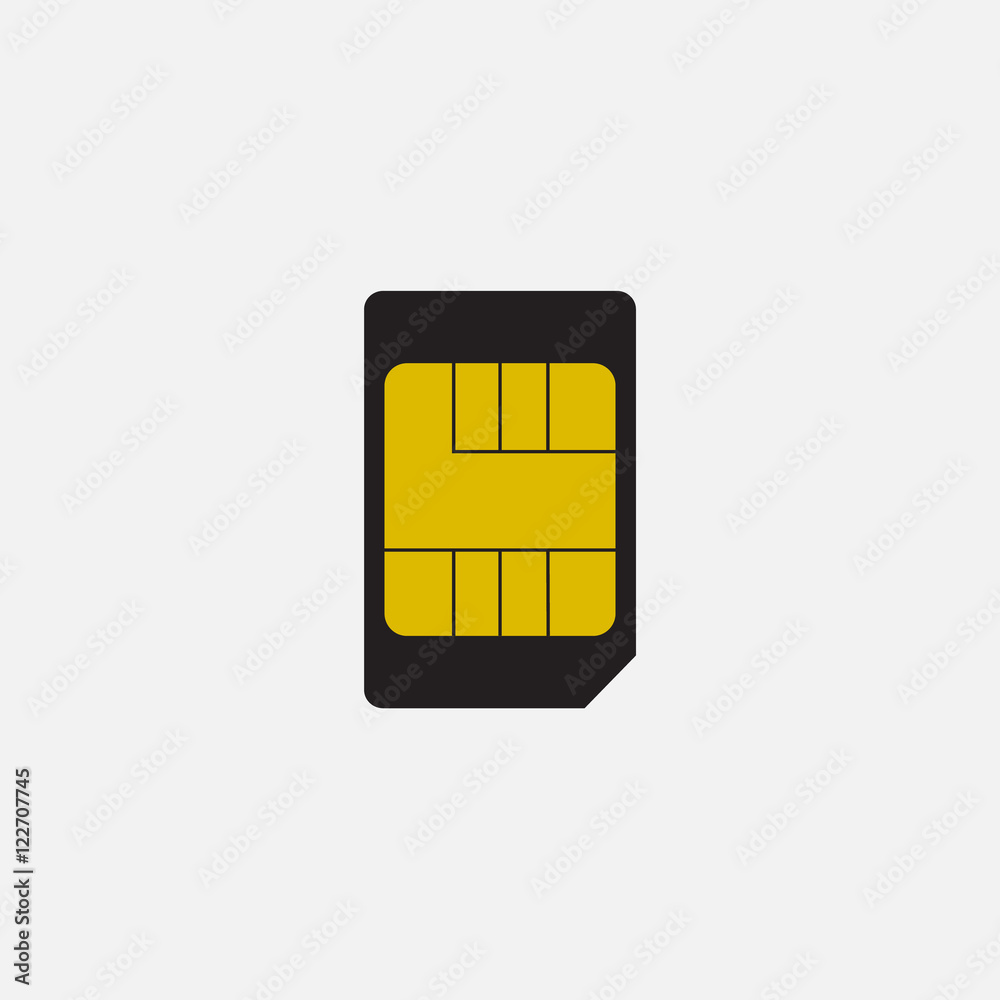 Simple vector icon: SIM card Simple vector icon: SIM card