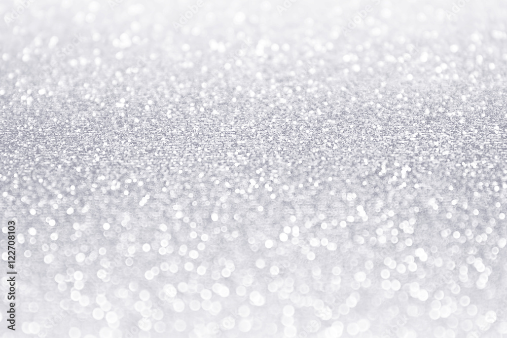Elegant white and silver glitter sparkle confetti background or party invitation - obrazy, fototapety, plakaty 